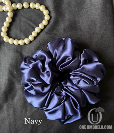 Navy -Volumizing scrunchie