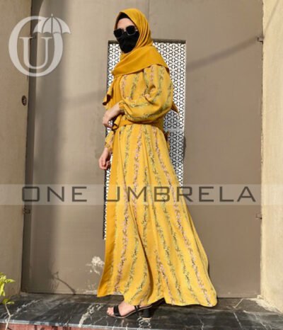 Mustard Floral- Double Coat - Image 3