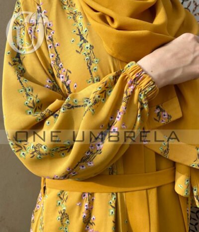 Mustard Floral- Double Coat - Image 5