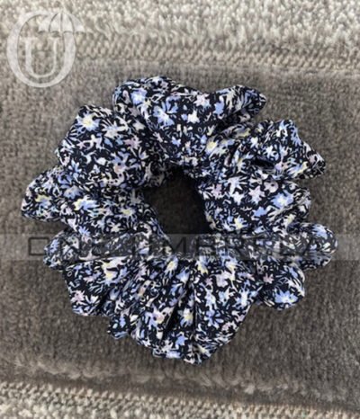 Blue Floral printed scrunchie