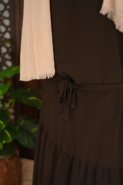 Crush abaya/dress- Brown - Image 5