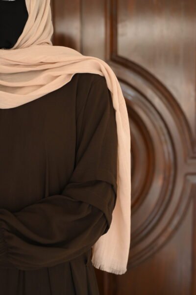 Crush abaya/dress- Brown - Image 4