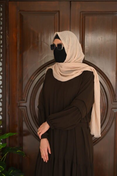 Crush abaya/dress- Brown