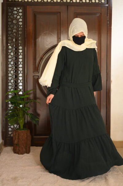 Crush abaya/dress- Green - Image 2