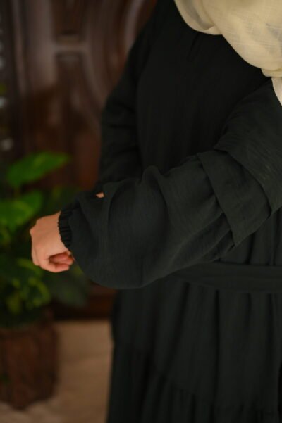 Crush abaya/dress- Green - Image 4