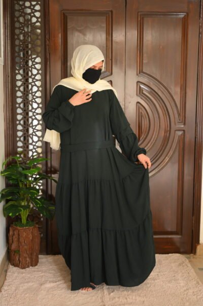 Crush abaya/dress- Green - Image 3