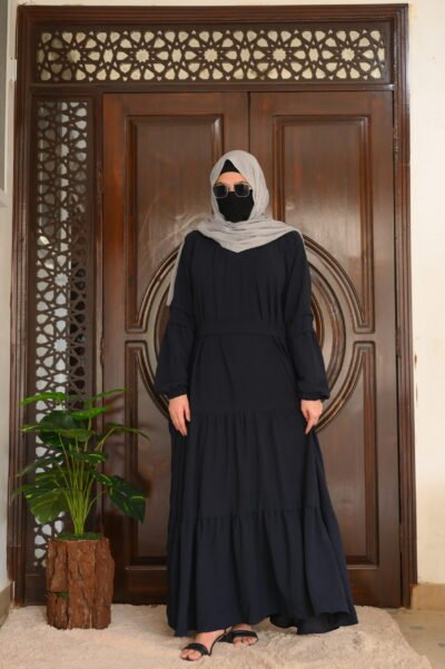 Crush abaya/dress- Navy - Image 2