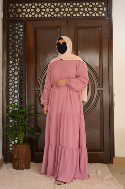 Crush abaya/dress- Pink - Image 2