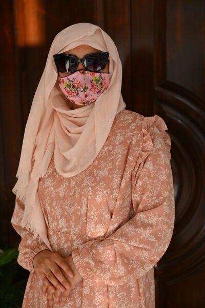 Maxi Frill dress/abaya- Pink floral - Image 5