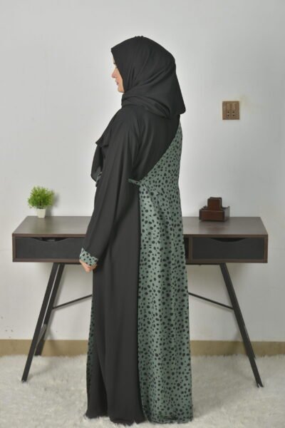 Green Black Dotted- cross body style kimono - Image 5