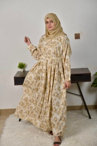 Beige printed - maxi/abaya