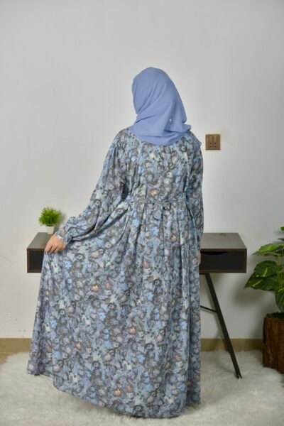 Yale Blue Printed- Maxi/abaya - Image 4