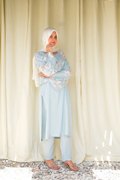 3 pc stitched - Casual wear (SkyBlue) - Image 3