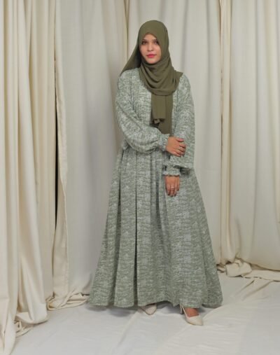 Sage stripes- Maxi abaya/dress - Image 2