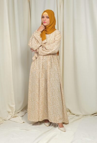 Mustard bloom- Maxi abaya/dress - Image 3