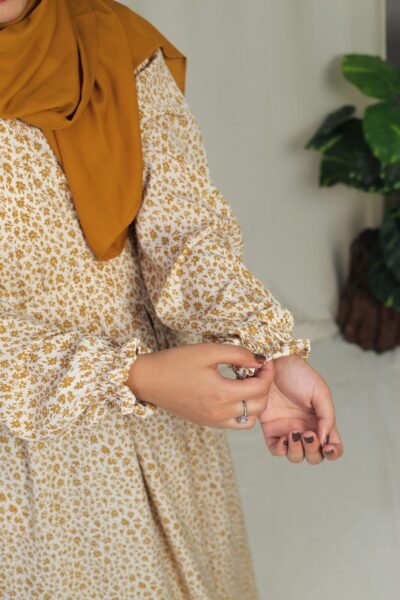 Mustard bloom- Maxi abaya/dress - Image 5