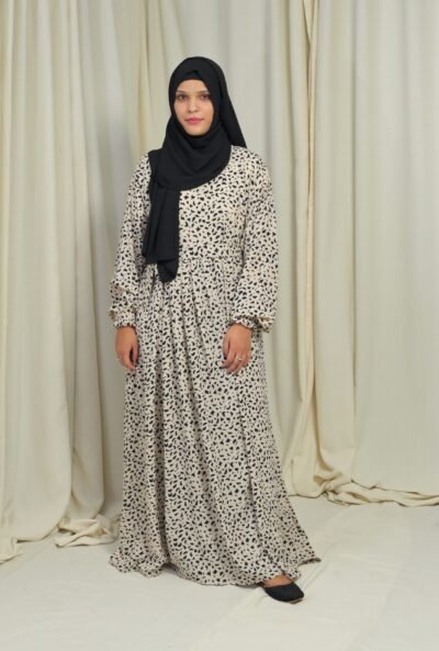 Off white mosaic- Maxi abaya/dress